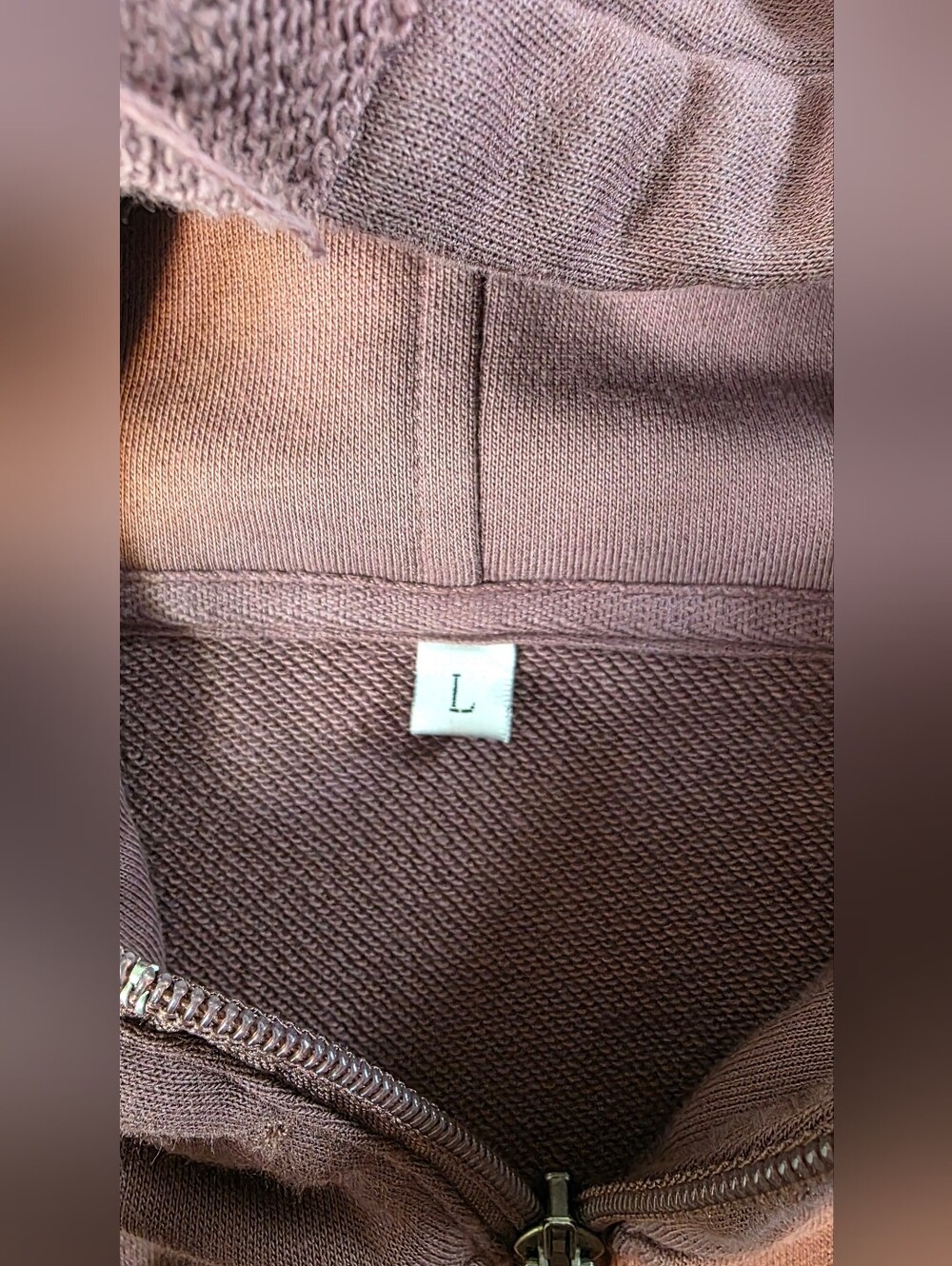 Born Primitive Purple 1/4 Zip Cropped Hoodie Raw Distressed Seams Womens L - Picture 7 of 9